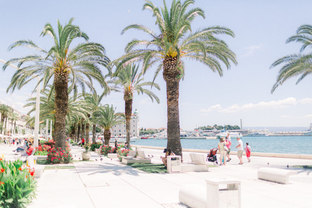 Split Croatia waterfront and pedestrian walkway